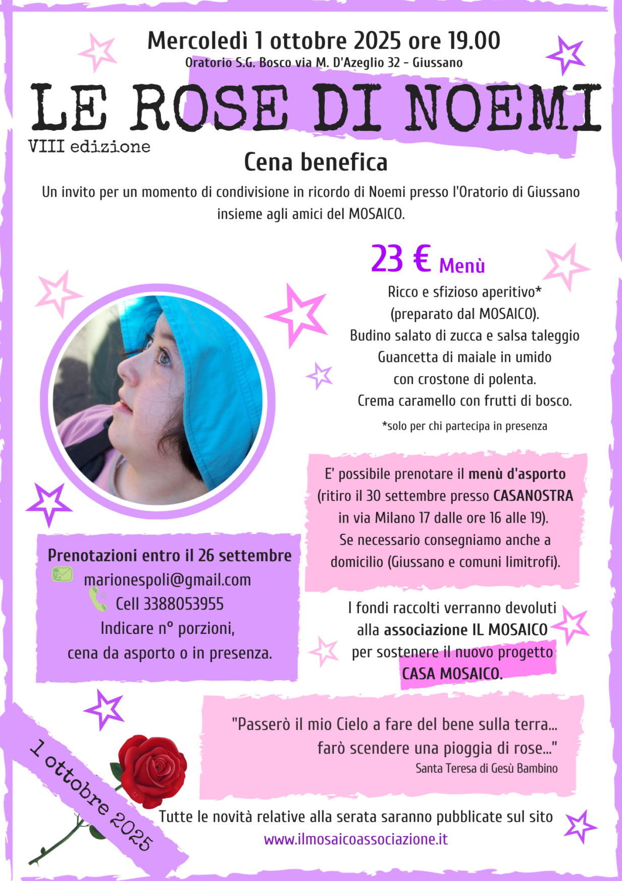 Manifesto Le rose di Noemi